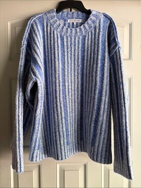 Grey Bandit Frosted Morning Striped Oversized Sweater Size - small